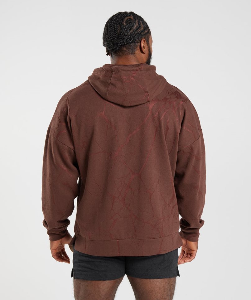 Men's Gymshark Power Zip Hoodie Brown | CA 0N5D86